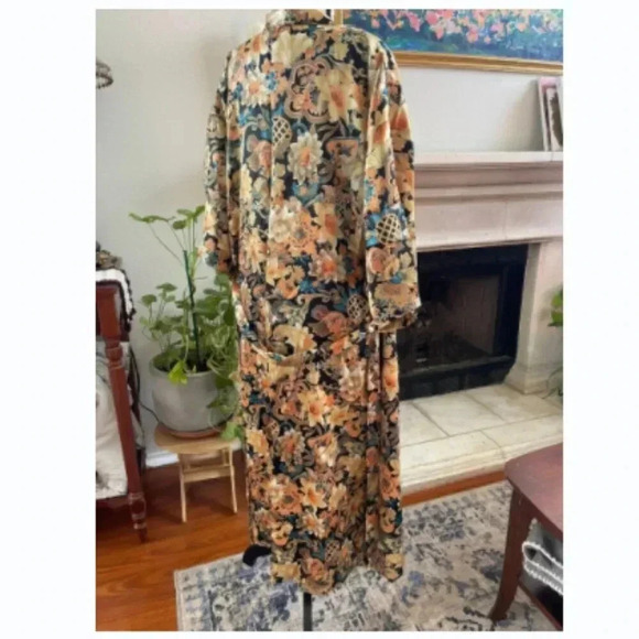 VTG 1980's Inner Most Night Gown Robe Set Floral Satin Silky Romantic Cottagcore - Picture 4 of 16